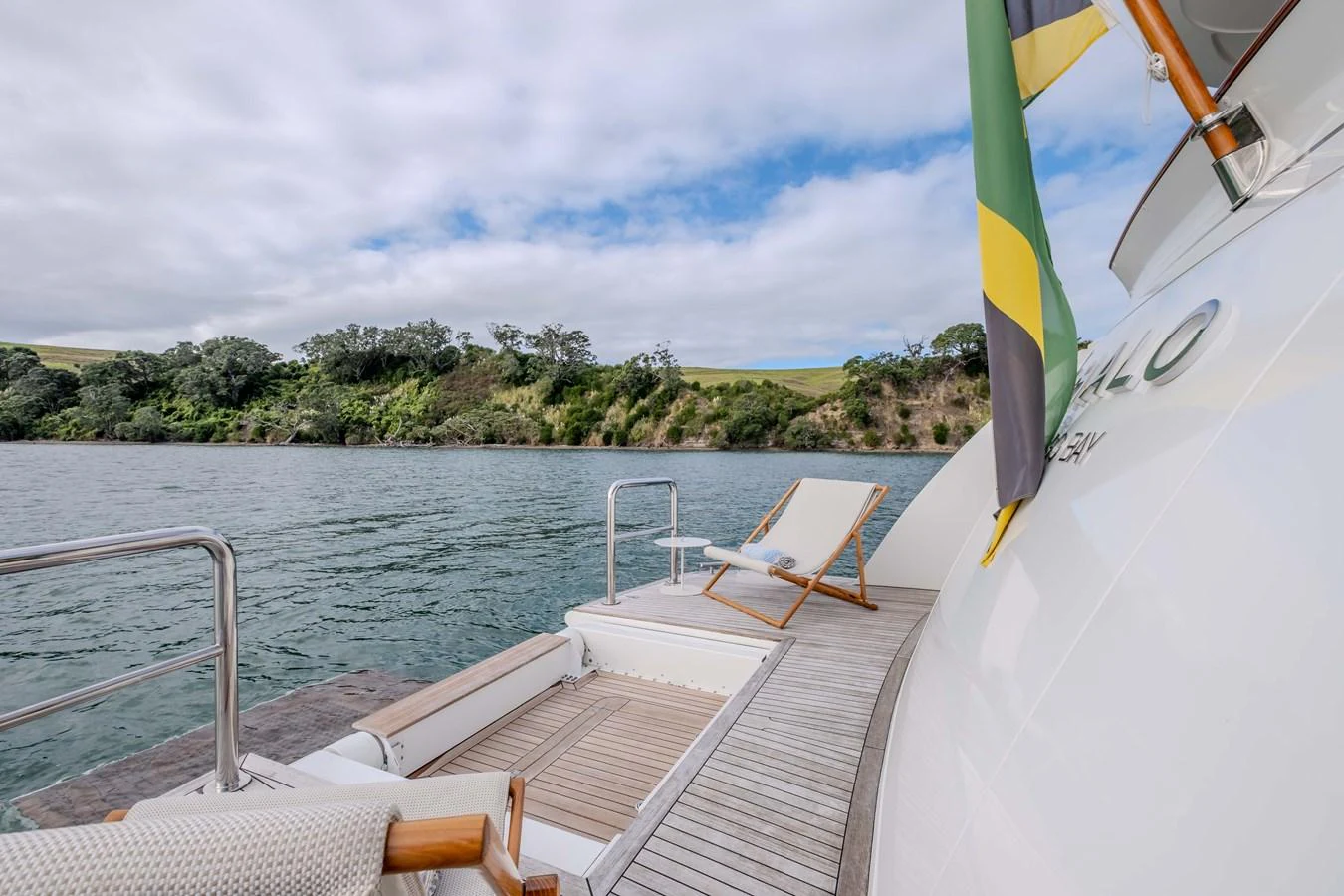 a boat on the water aboard MAHALO Yacht for Sale