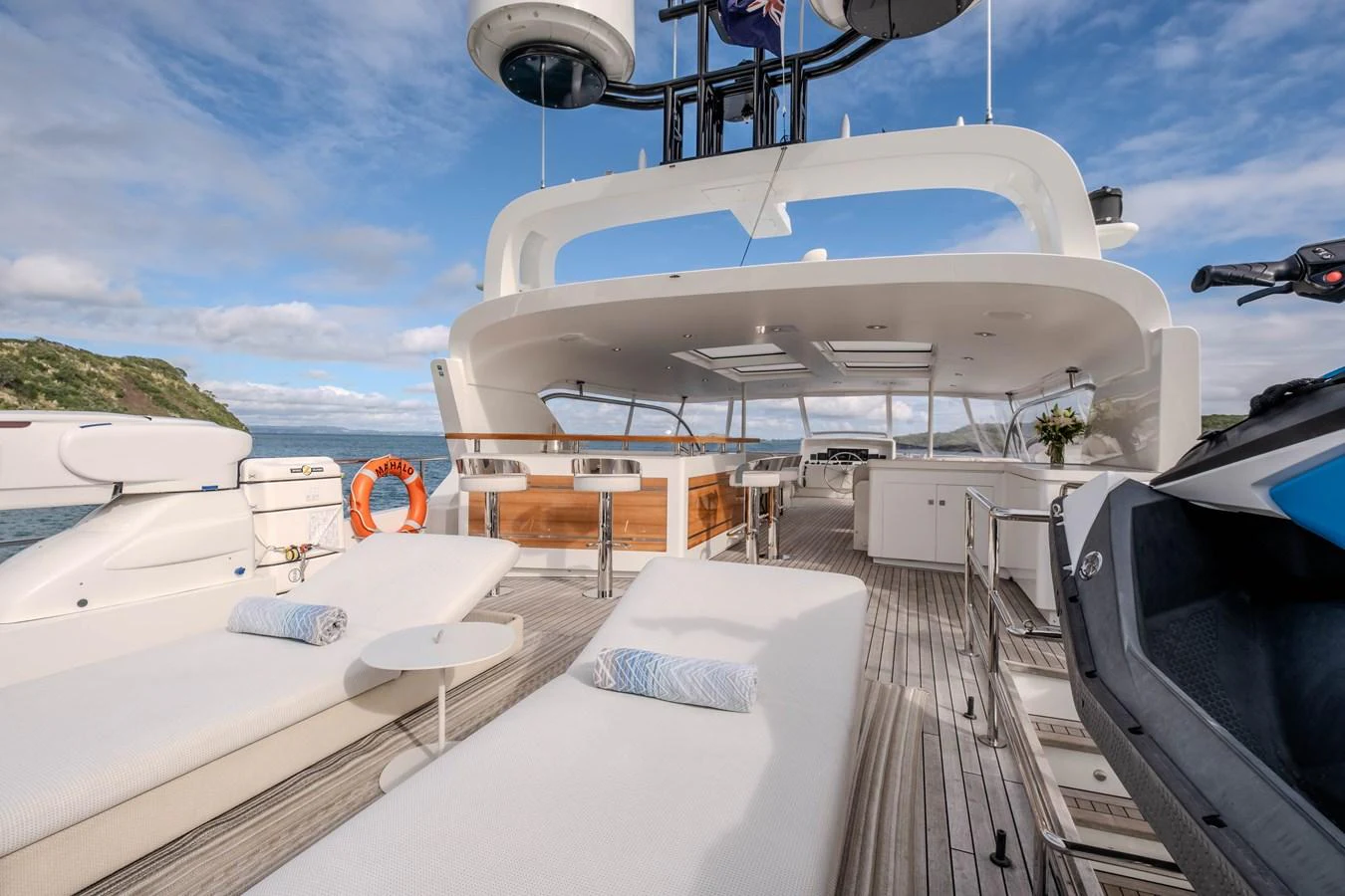 a boat on the water aboard MAHALO Yacht for Sale
