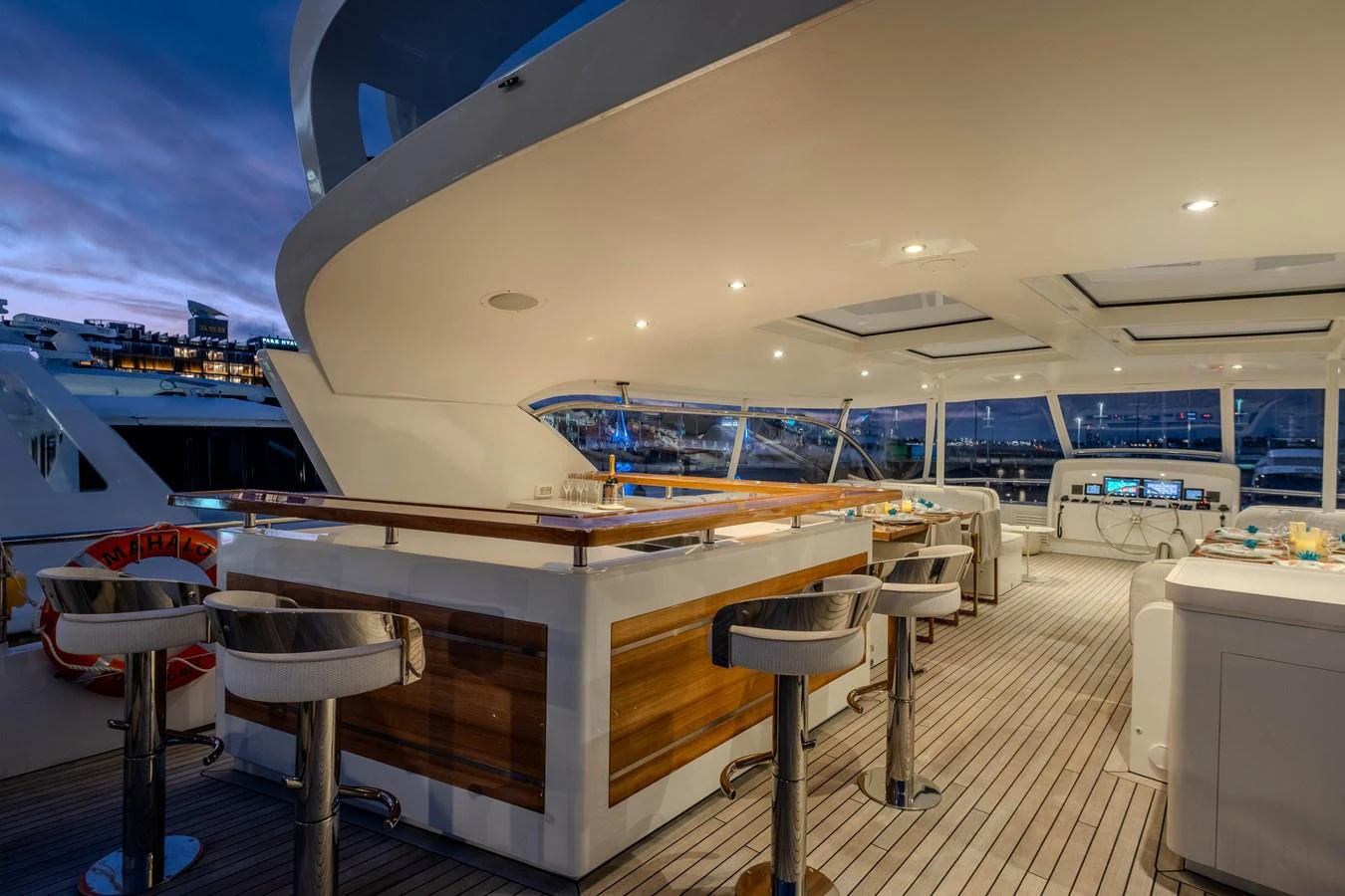 a boat on the water aboard MAHALO Yacht for Sale