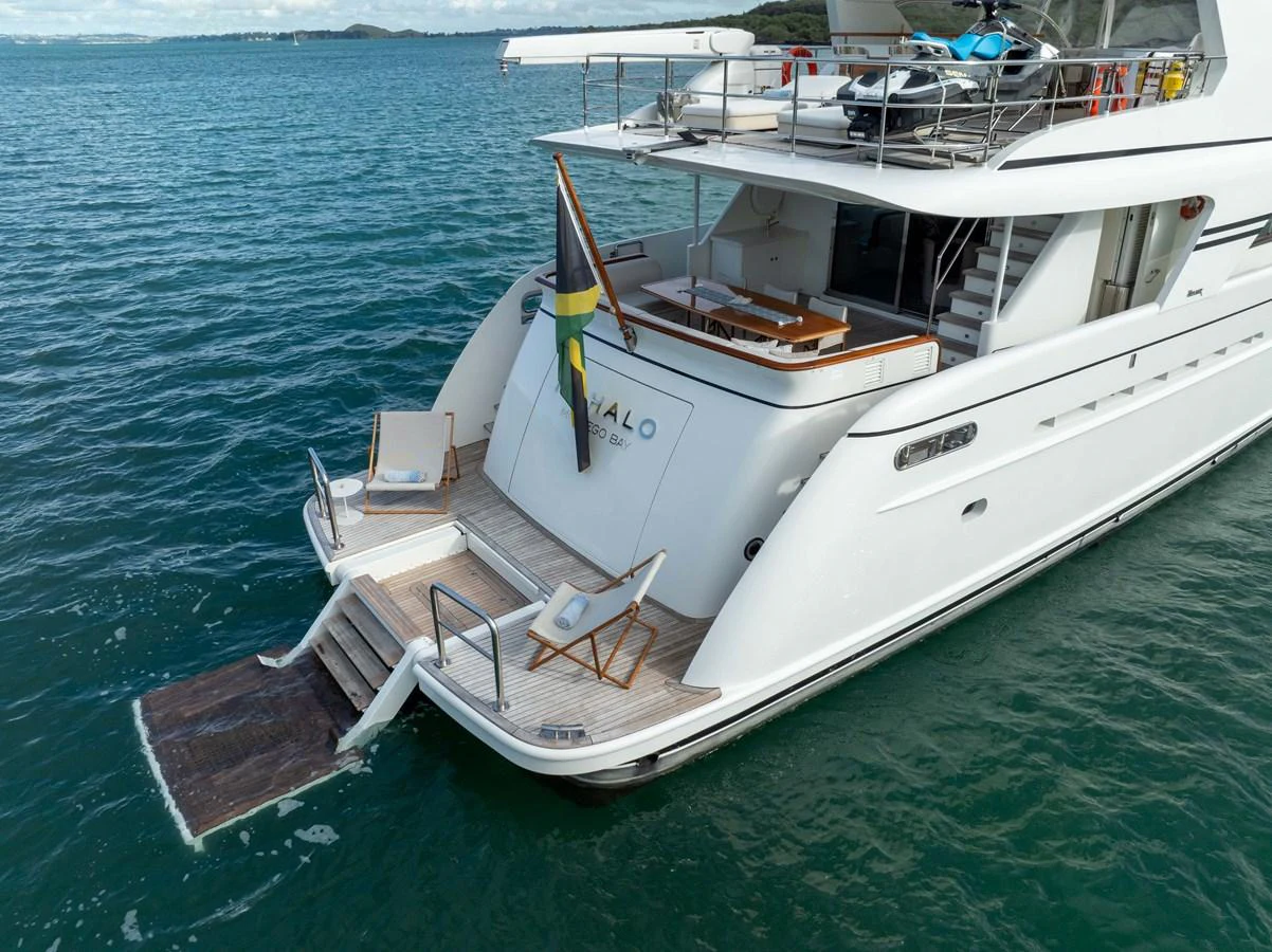a boat on the water aboard MAHALO Yacht for Sale