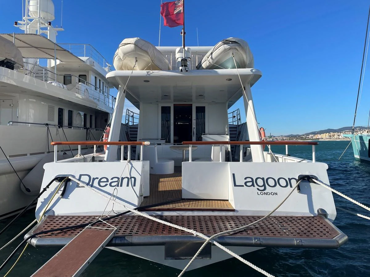 The aft deck of this yacht features a spacious layout with easy access to the water. aboard ATB MAROC  CUSTOM MOTOR YACHT Yacht for Sale