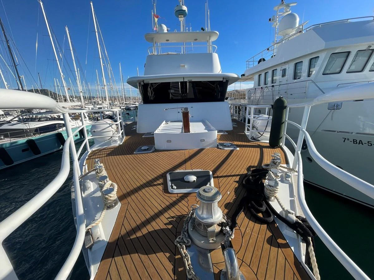 The foredeck of the yacht features a spacious layout with clean lines and ample room for relaxation. aboard ATB MAROC  CUSTOM MOTOR YACHT Yacht for Sale