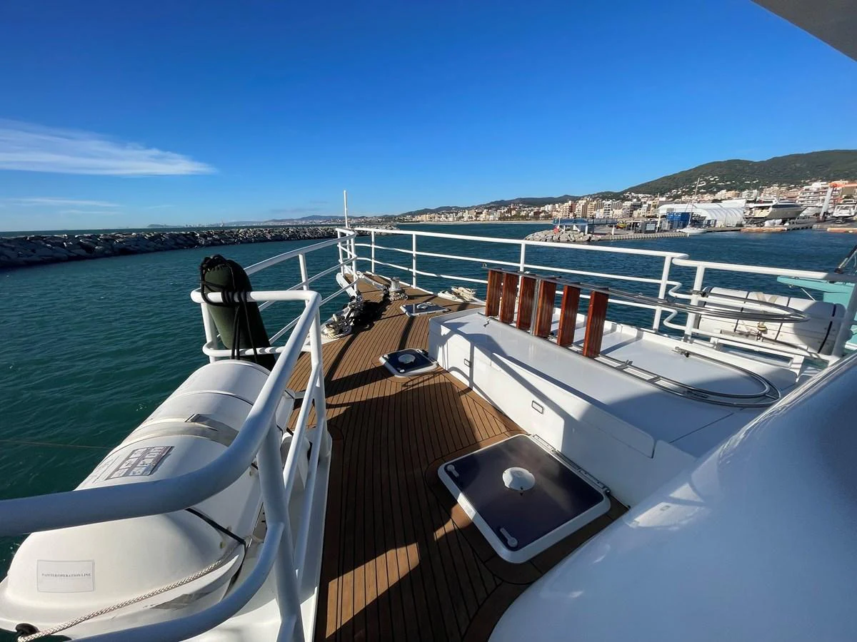 The yacht's deck offers a spacious and inviting area with stunning views of the surrounding waters and coastline. aboard ATB MAROC  CUSTOM MOTOR YACHT Yacht for Sale