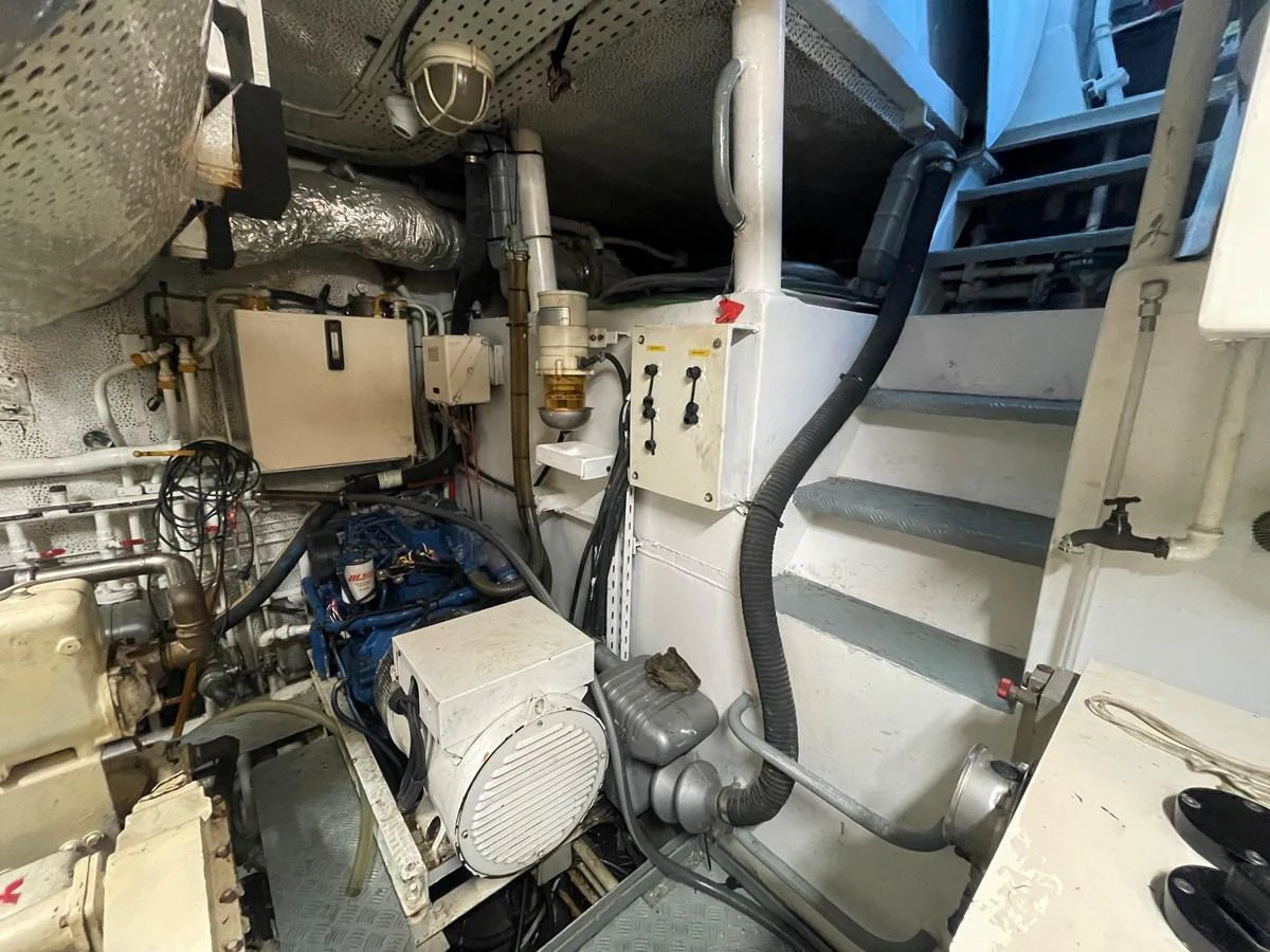 The image showcases the yacht's engine room with various machinery and equipment. aboard ATB MAROC  CUSTOM MOTOR YACHT Yacht for Sale