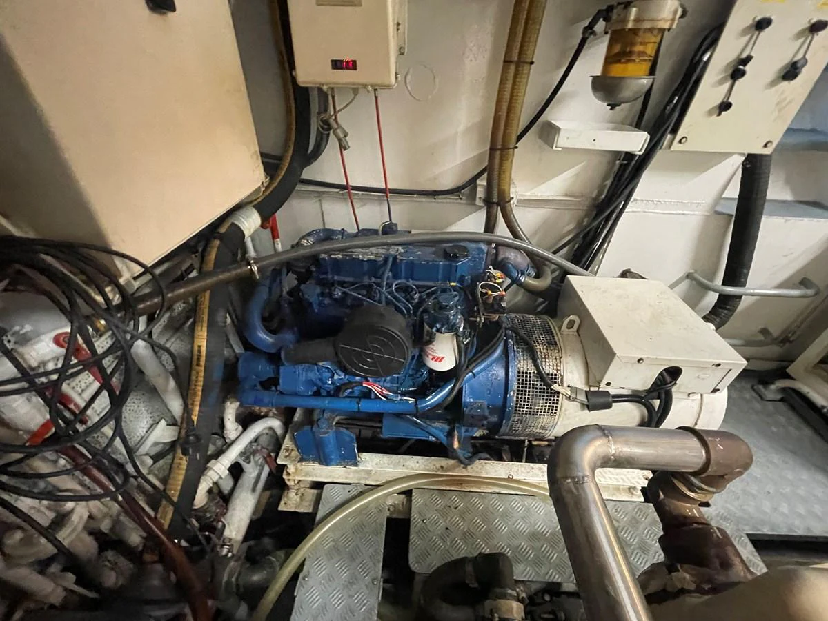 The image showcases the engine room with visible machinery and components. aboard ATB MAROC  CUSTOM MOTOR YACHT Yacht for Sale