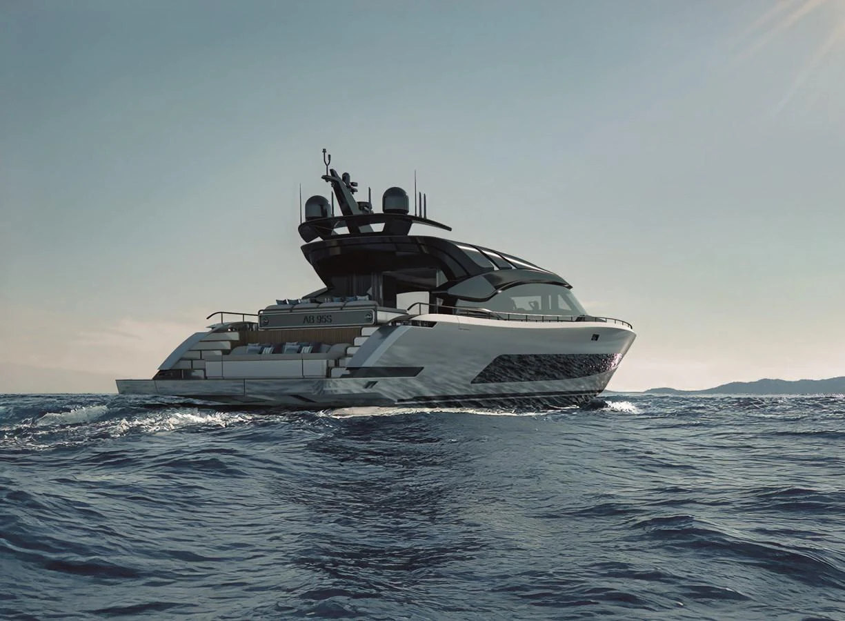 a boat in the water aboard AB 95S Yacht for Sale