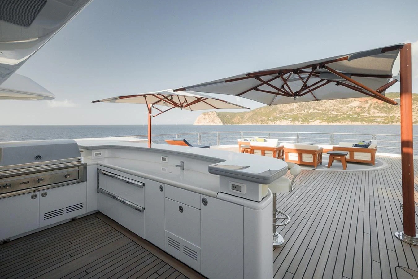 a boat on a deck aboard ROCINANTE Yacht for Sale