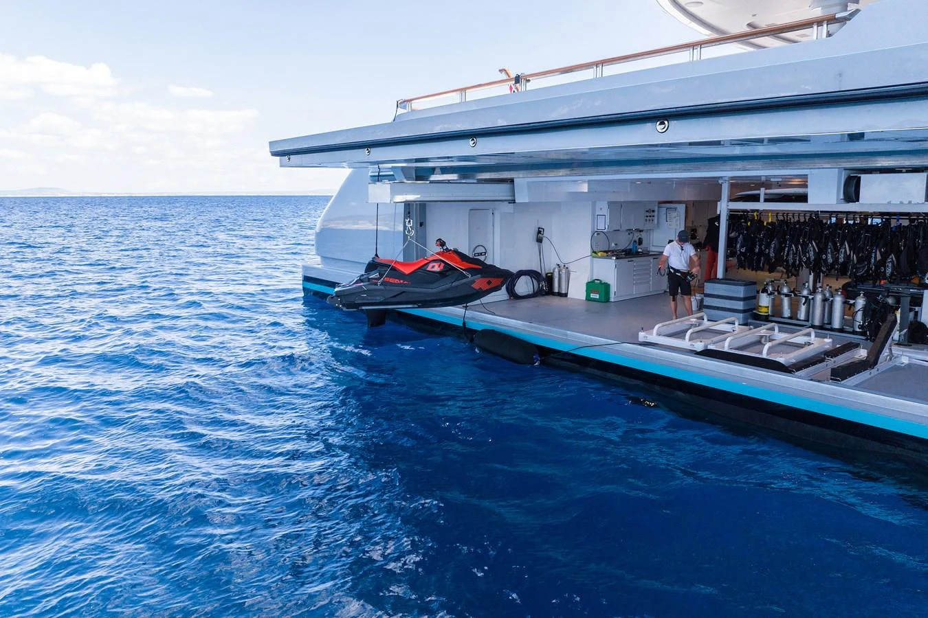 a boat in the water aboard ROCINANTE Yacht for Sale