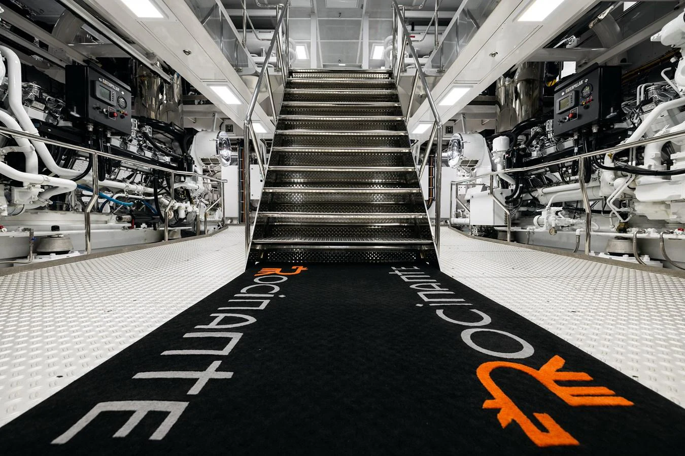 a large empty warehouse aboard ROCINANTE Yacht for Sale