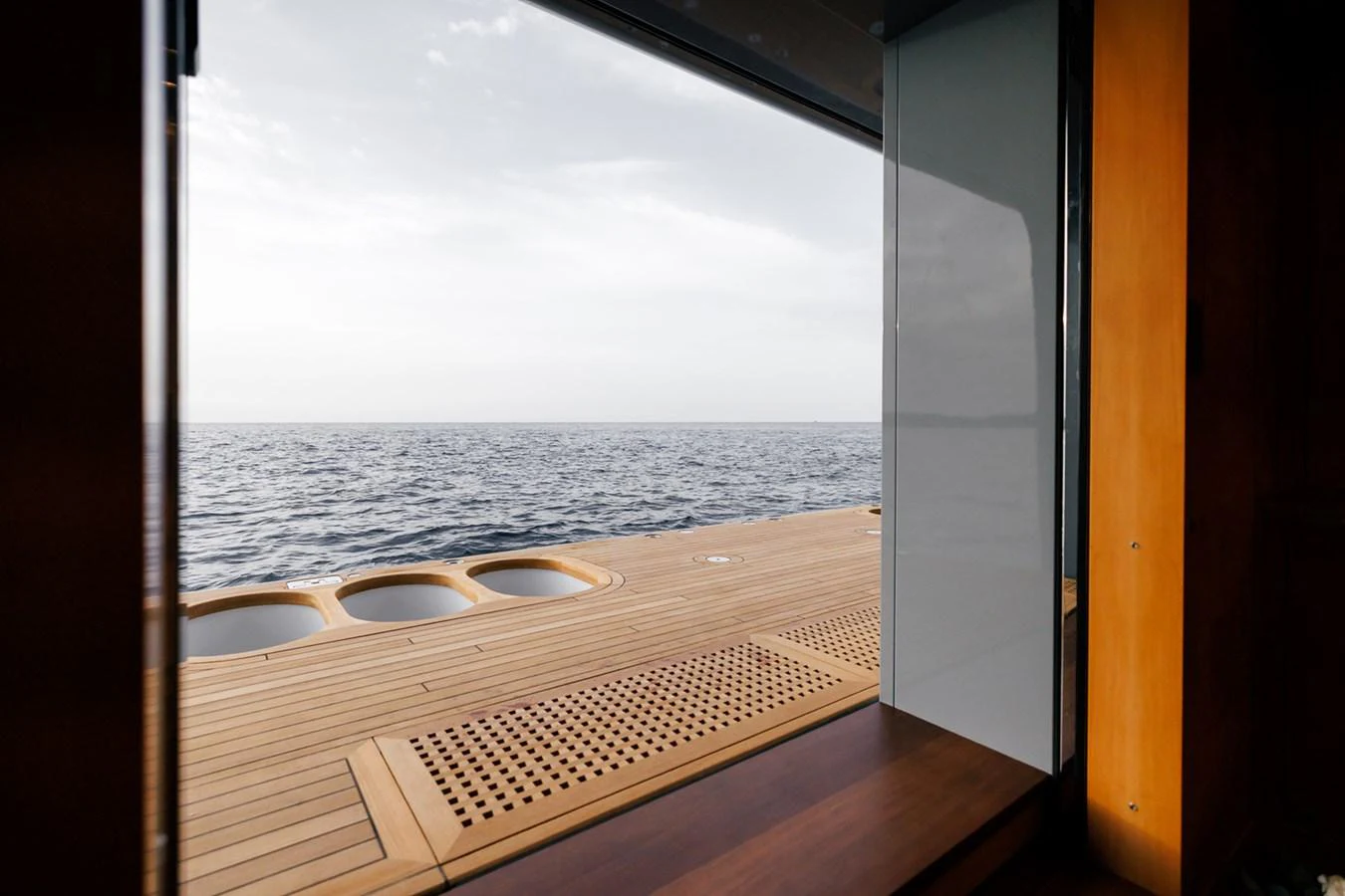 a bathtub in a room aboard ROCINANTE Yacht for Sale