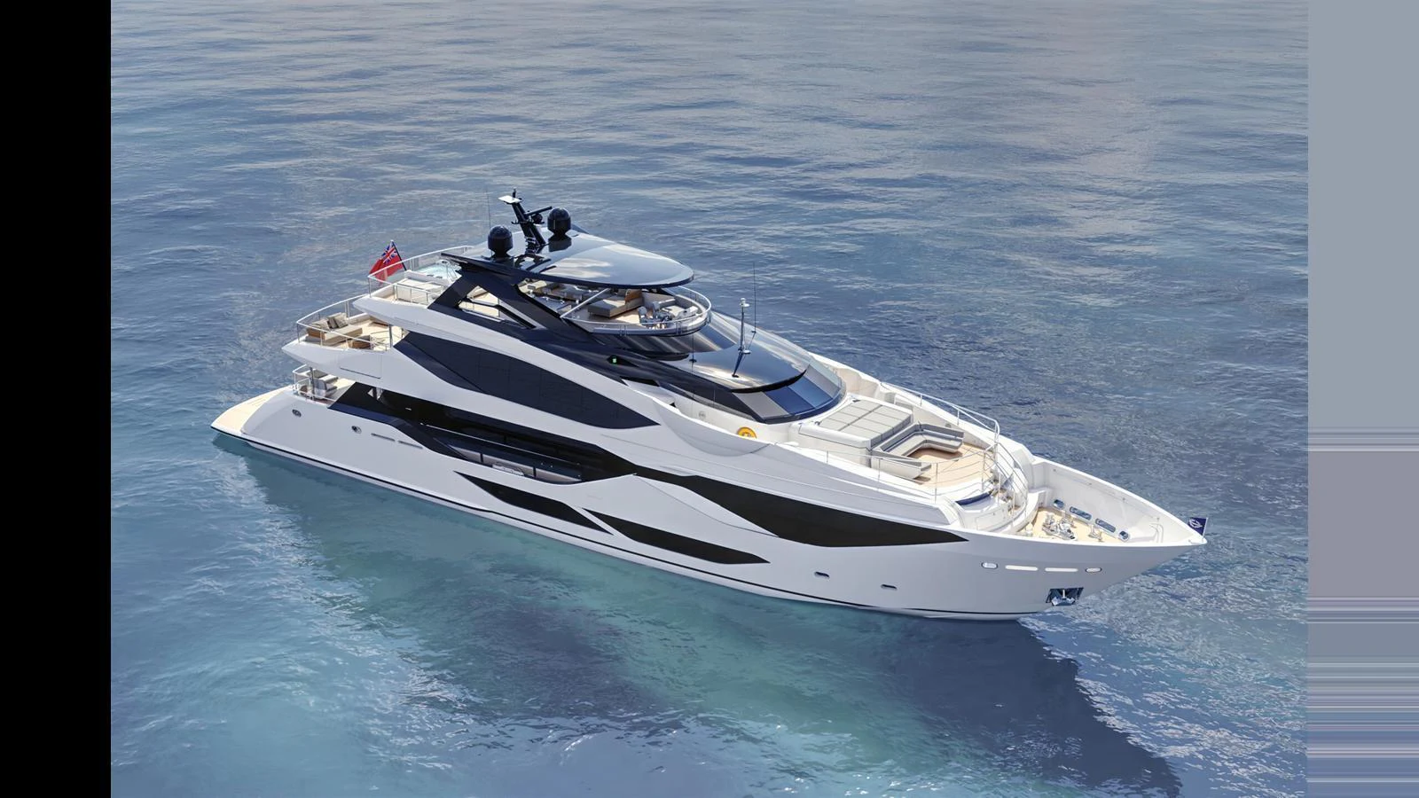 A sleek and modern yacht cruising on calm, clear waters. aboard 134 SUPERYACHT Yacht for Sale