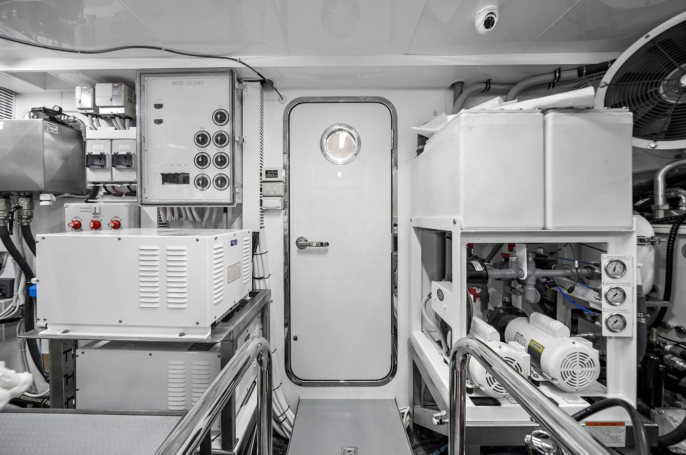 The engine room is equipped with advanced machinery and control systems, ensuring optimal performance and safety. aboard LA LA LA Yacht for Sale