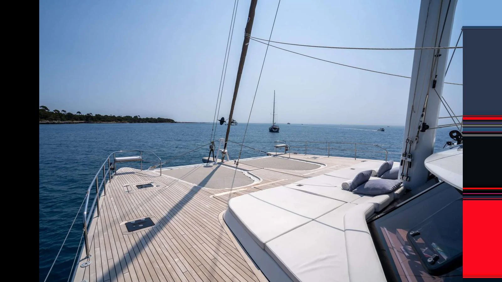 The yacht's deck offers a spacious and inviting area for relaxation and enjoyment at sea. aboard SEAZEN II Yacht for Sale