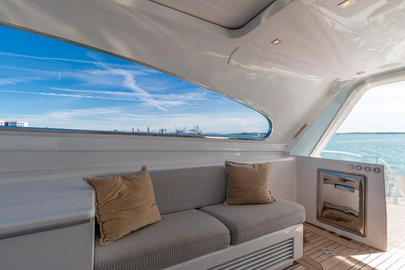 the inside of a car aboard HAPPY ONE Yacht for Sale