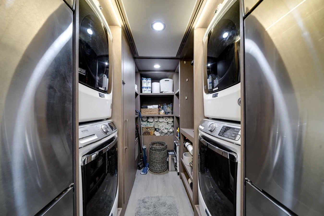 The yacht's laundry room is equipped with modern appliances and ample storage space. aboard OCEAN ALEXANDER 37L/01 Yacht for Sale