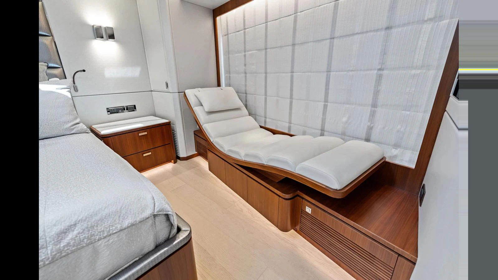a room with two beds aboard MOBILLITY Yacht for Sale