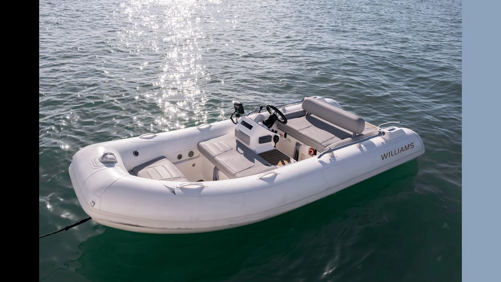A sleek and modern tender floats on calm waters, ready for adventure. aboard ONLY 1100 HRS! Yacht for Sale
