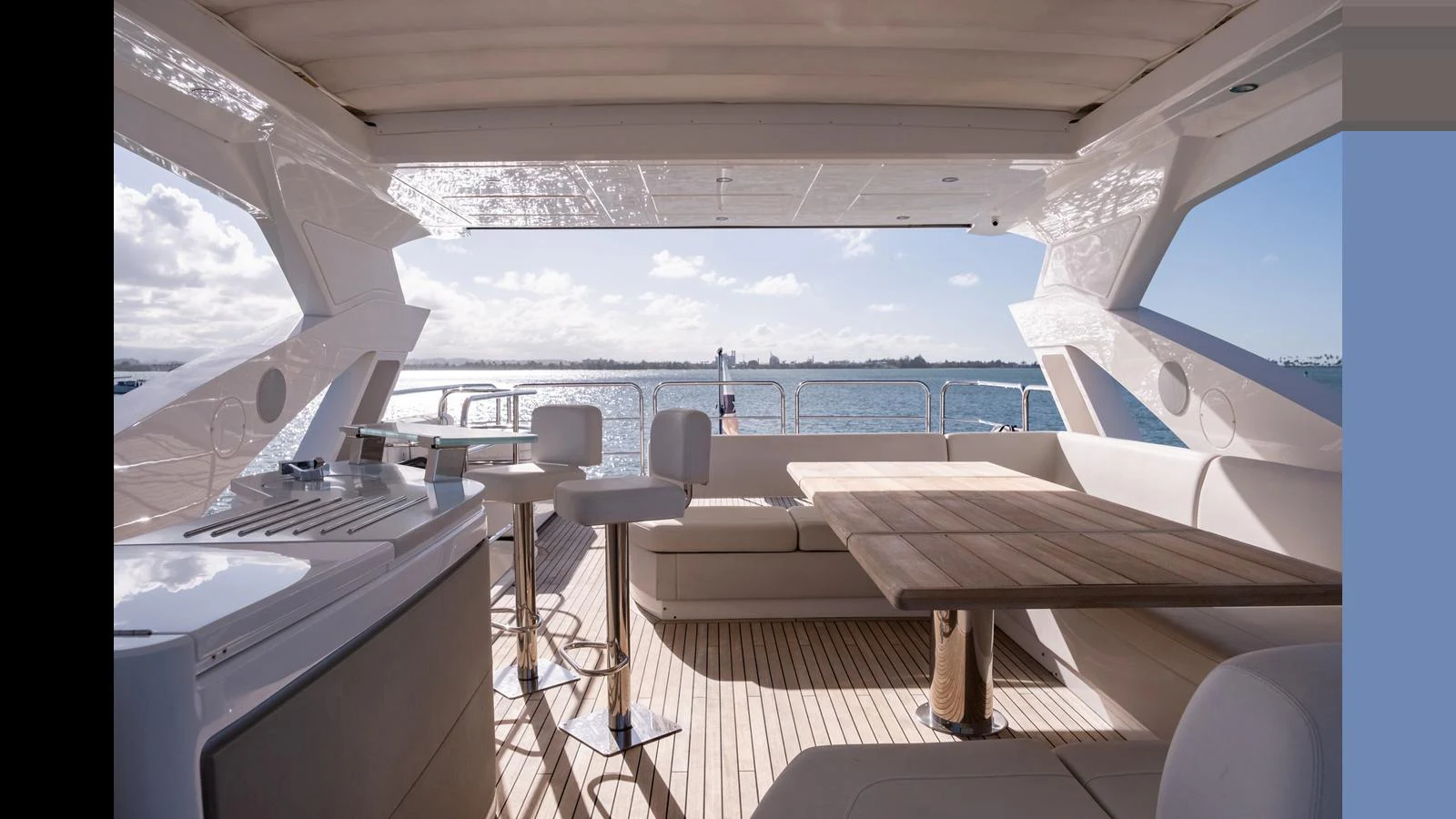 The aft deck offers a spacious and inviting area with comfortable seating and stunning views of the water. aboard ONLY 1100 HRS! Yacht for Sale