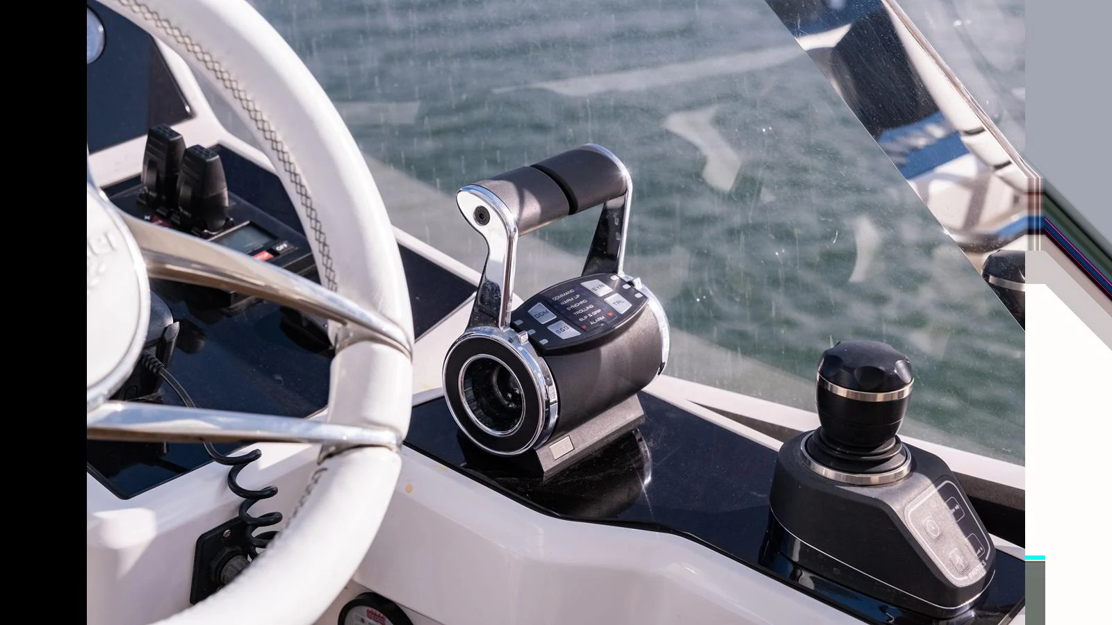 The helm features modern navigation and control equipment with a sleek design. aboard ONLY 1100 HRS! Yacht for Sale