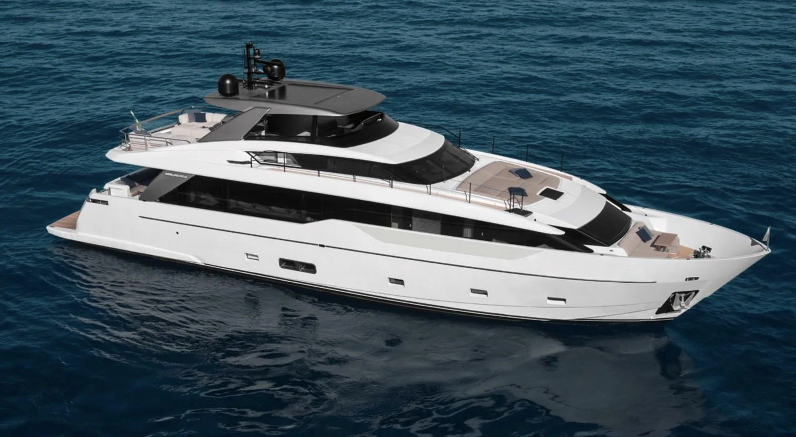 A sleek and modern yacht glides gracefully on the open water. aboard SL90A Yacht for Sale
