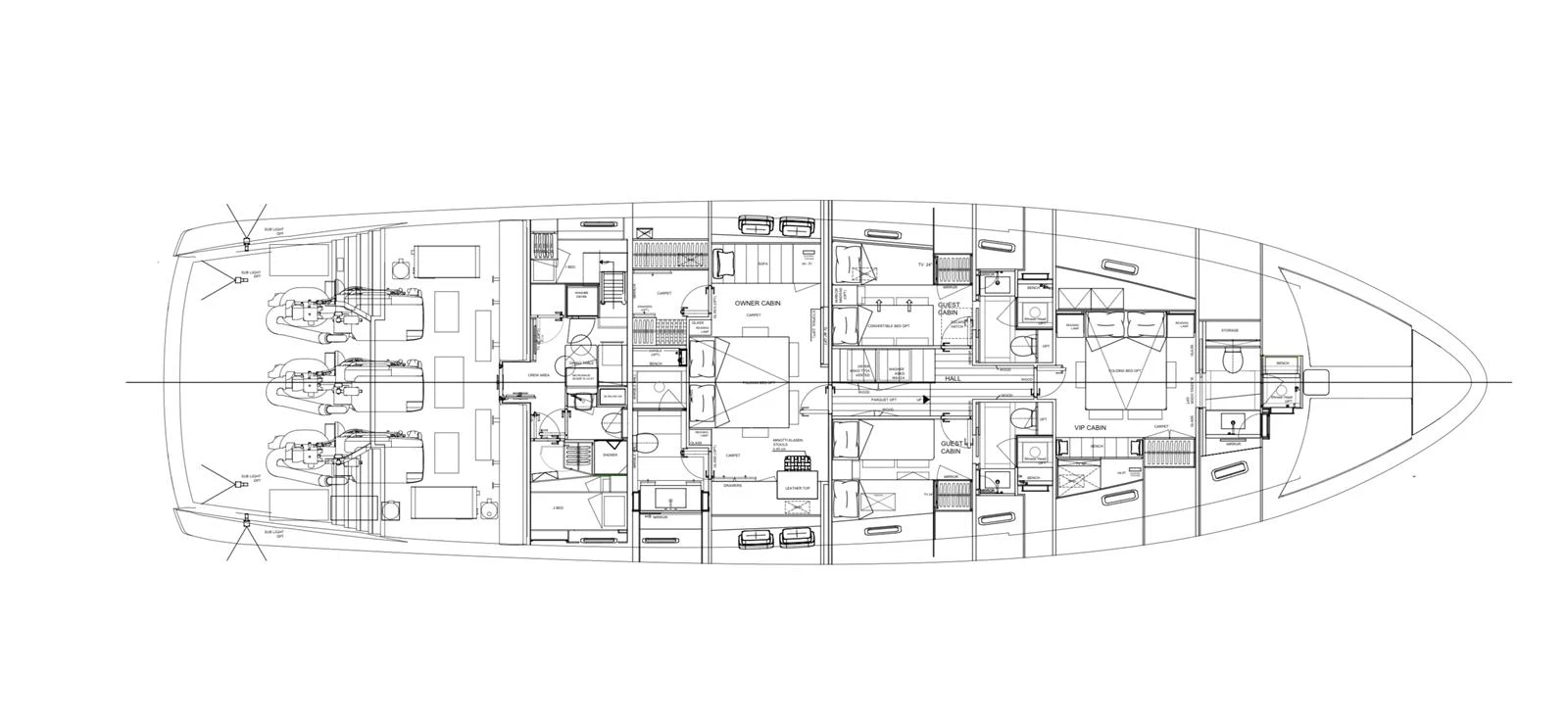 diagram, engineering drawing aboard SX88 Yacht for Sale