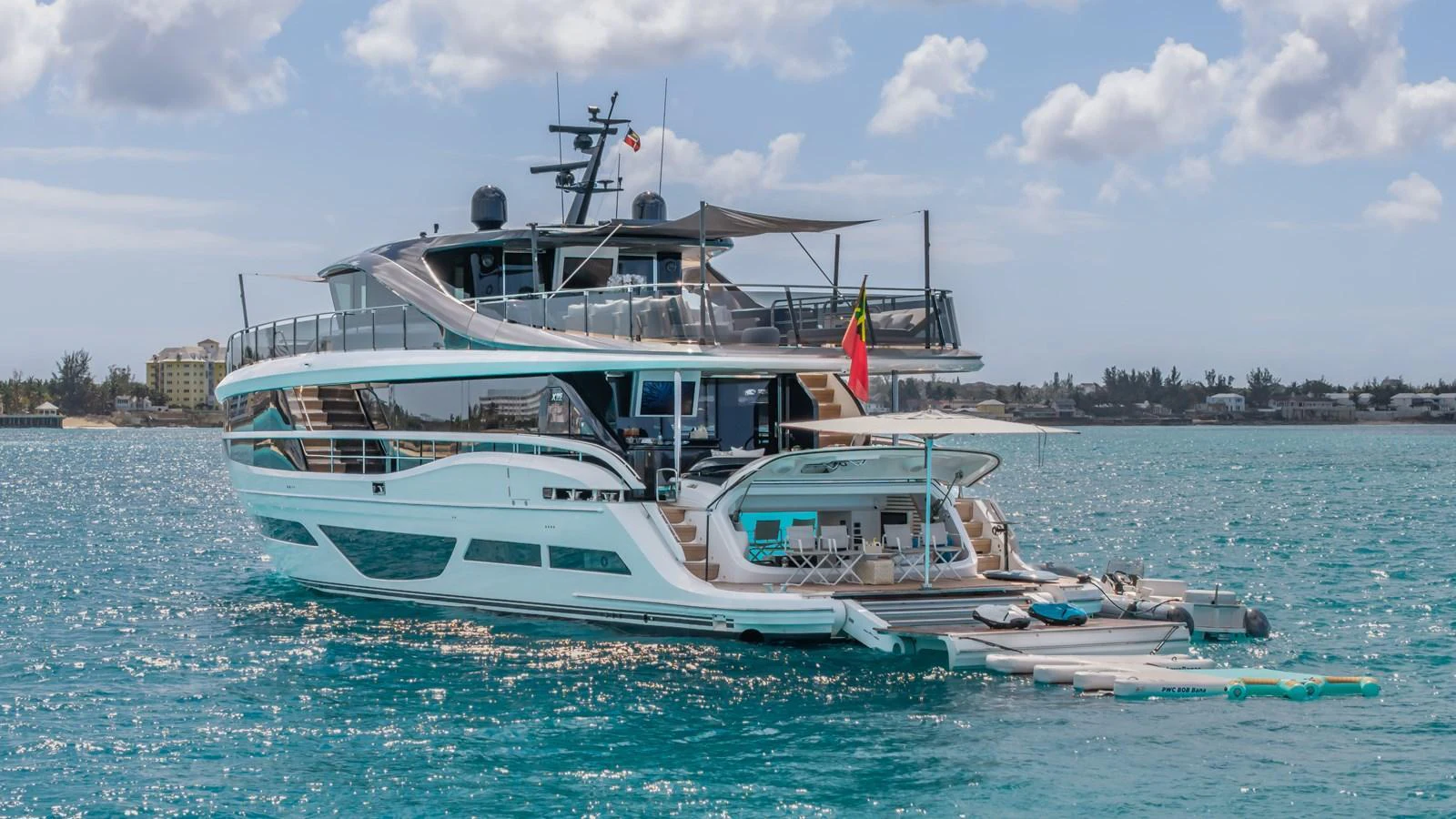 a boat in the water aboard GEMINI Yacht for Sale