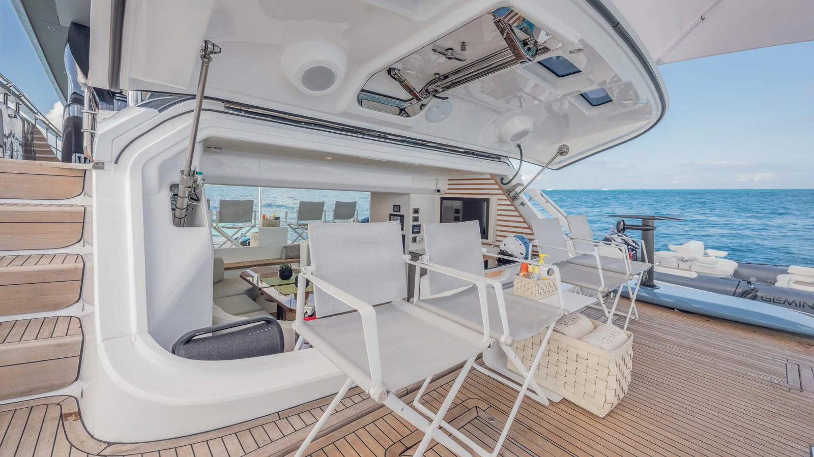 a boat on the water aboard GEMINI Yacht for Sale