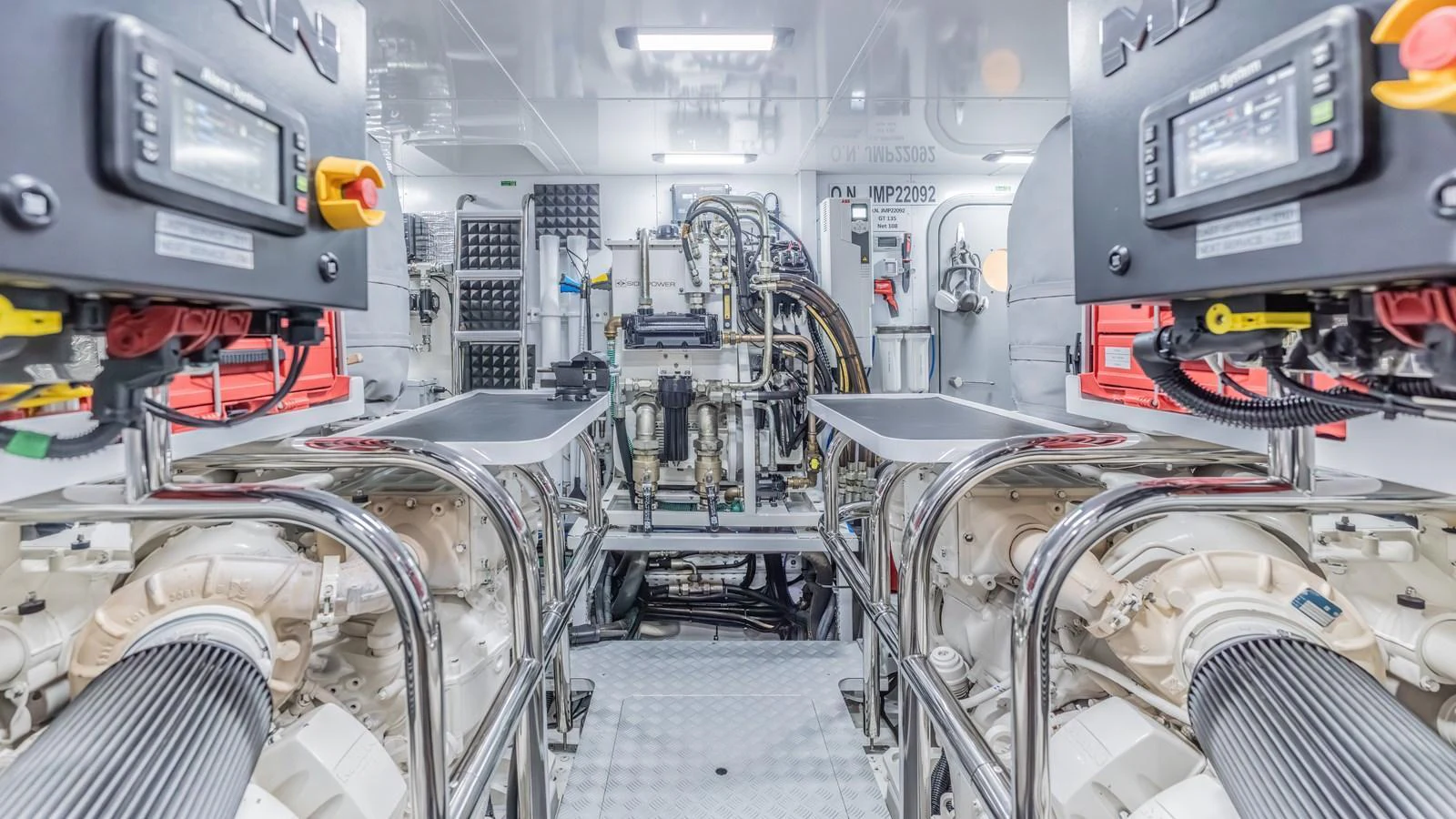 a room with machinery aboard GEMINI Yacht for Sale