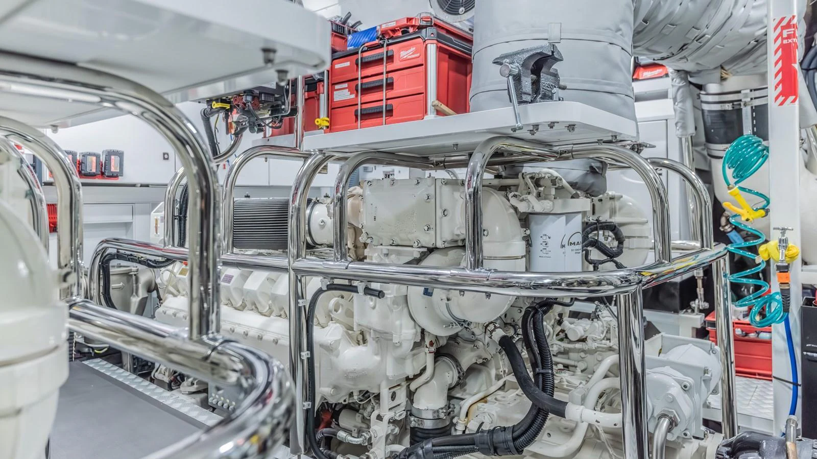 a large machine with many wires aboard GEMINI Yacht for Sale