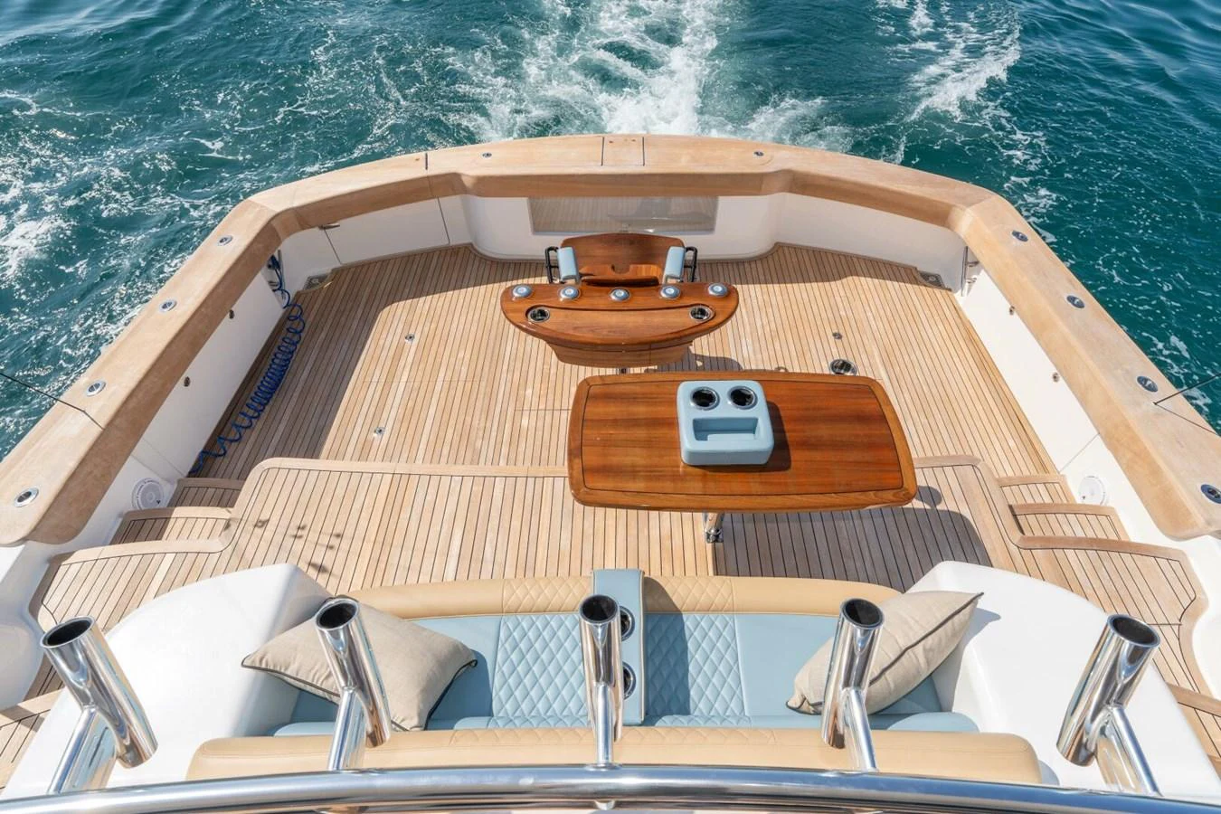 a boat with a phone on the front aboard ZATARA Yacht for Sale