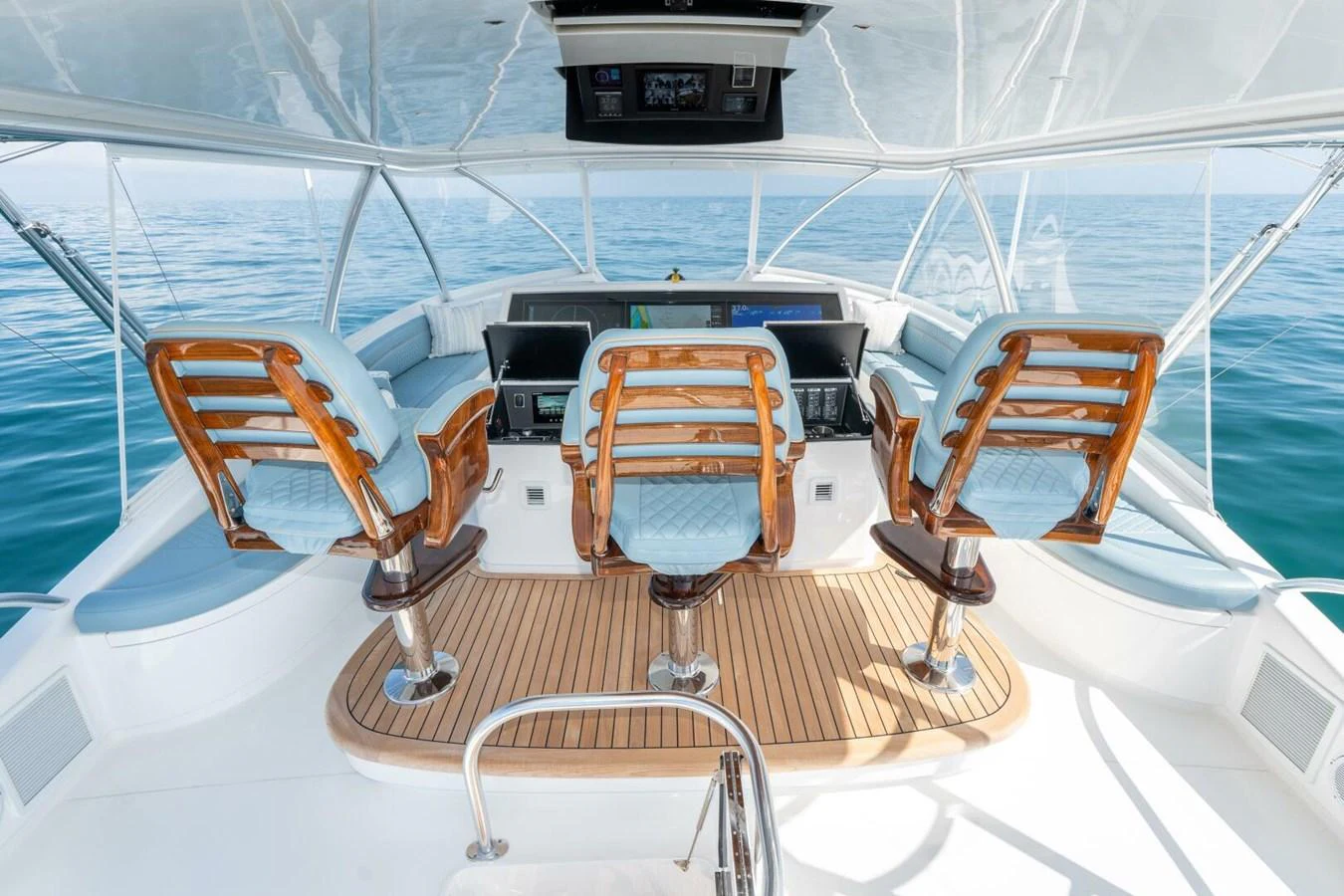 a boat with chairs on it aboard ZATARA Yacht for Sale