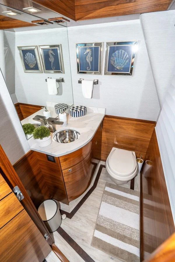 a bathroom with a sink and a toilet aboard ZATARA Yacht for Sale