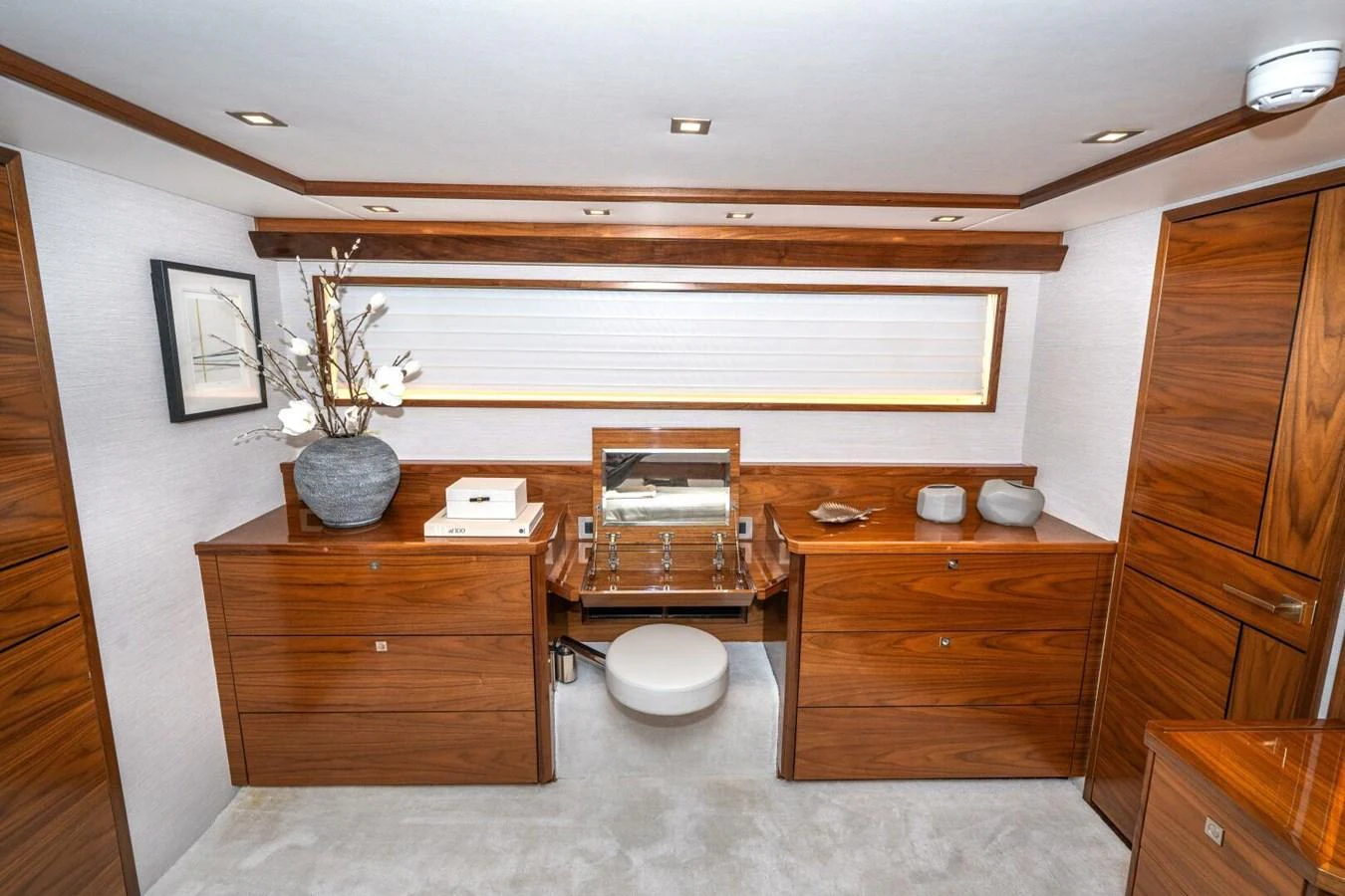 a room with a desk and a toilet aboard ZATARA Yacht for Sale