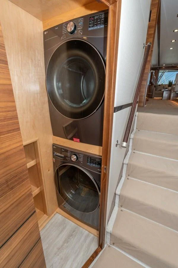 a washer and dryer in a room aboard ZATARA Yacht for Sale