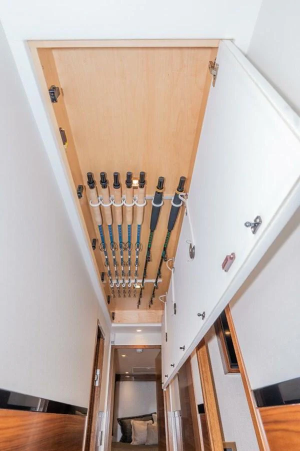 a wooden structure with a spiral staircase aboard ZATARA Yacht for Sale