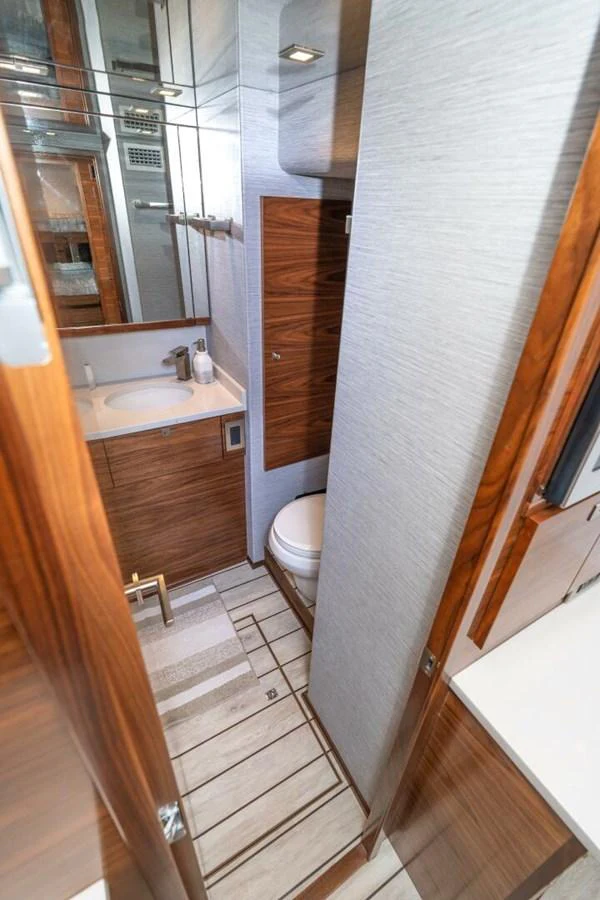 a bathroom with a sink and a toilet aboard ZATARA Yacht for Sale