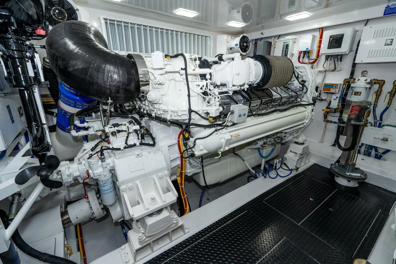 a large white machine with a large metal pipe in it aboard ZATARA Yacht for Sale