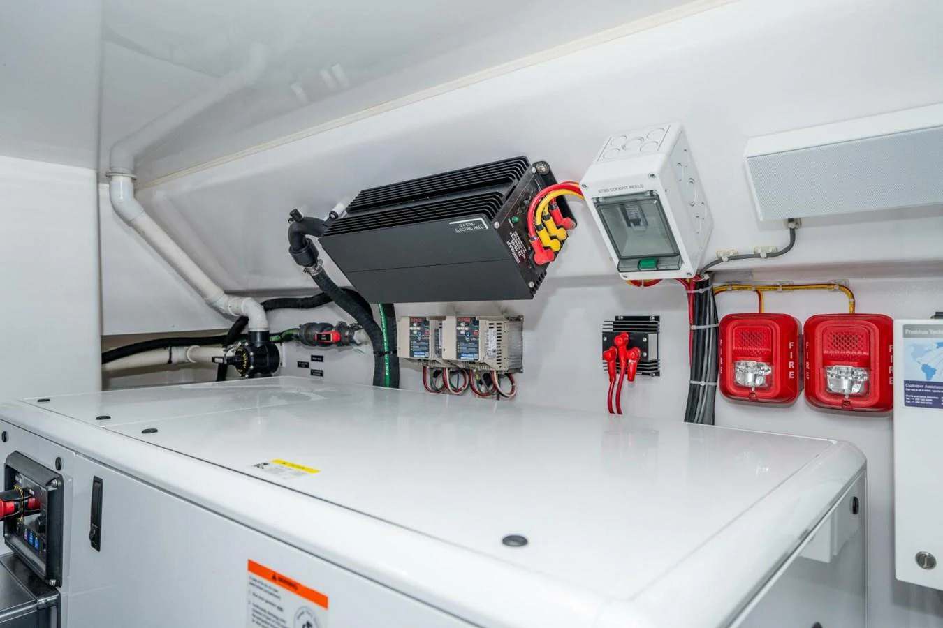 a machine with red and black wires aboard ZATARA Yacht for Sale