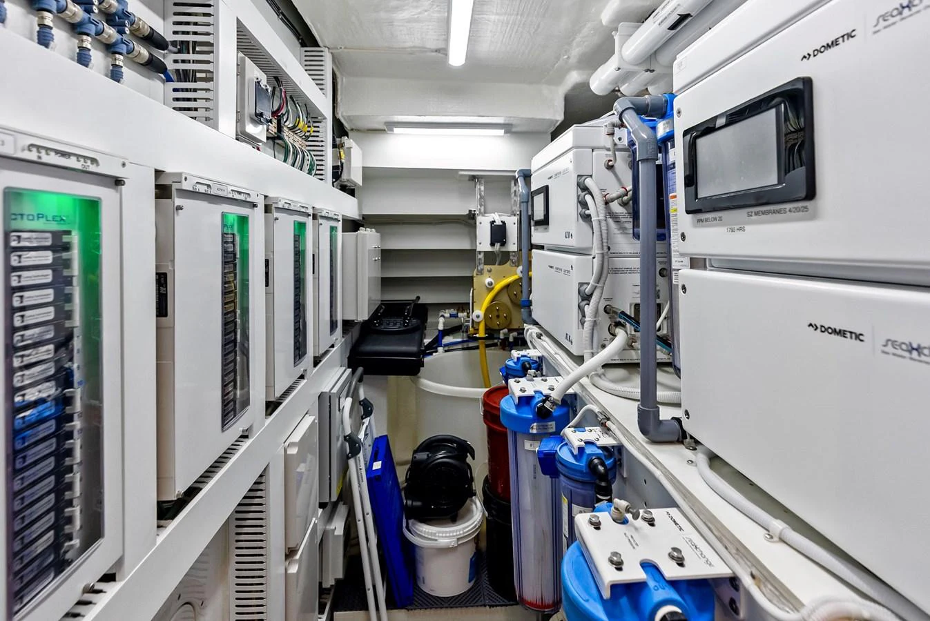 The engine room is equipped with advanced machinery and systems, ensuring optimal performance and reliability. aboard SERENITY NOW Yacht for Sale
