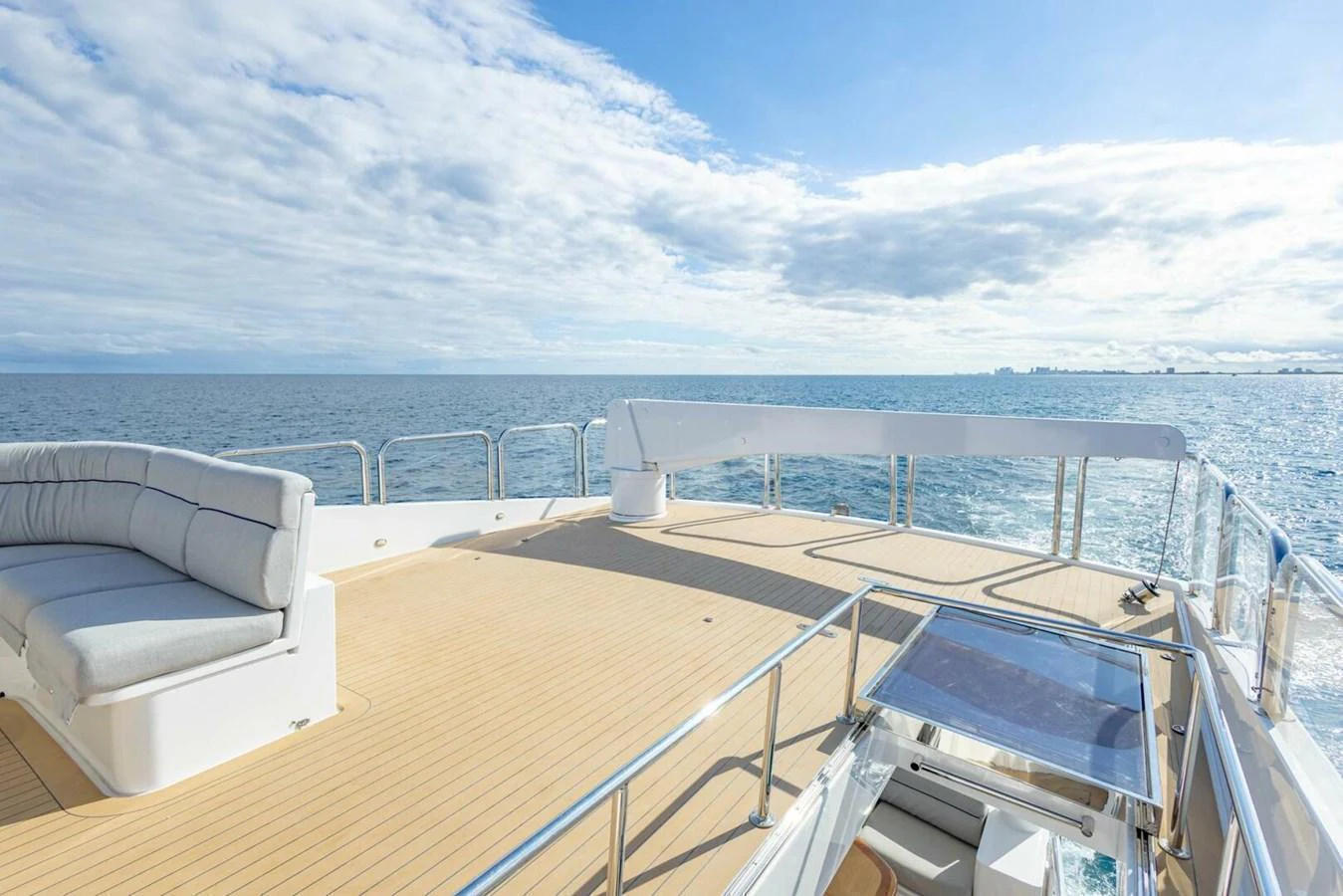 The flybridge offers expansive views and ample seating for relaxation. aboard BOBBI TOO Yacht for Sale