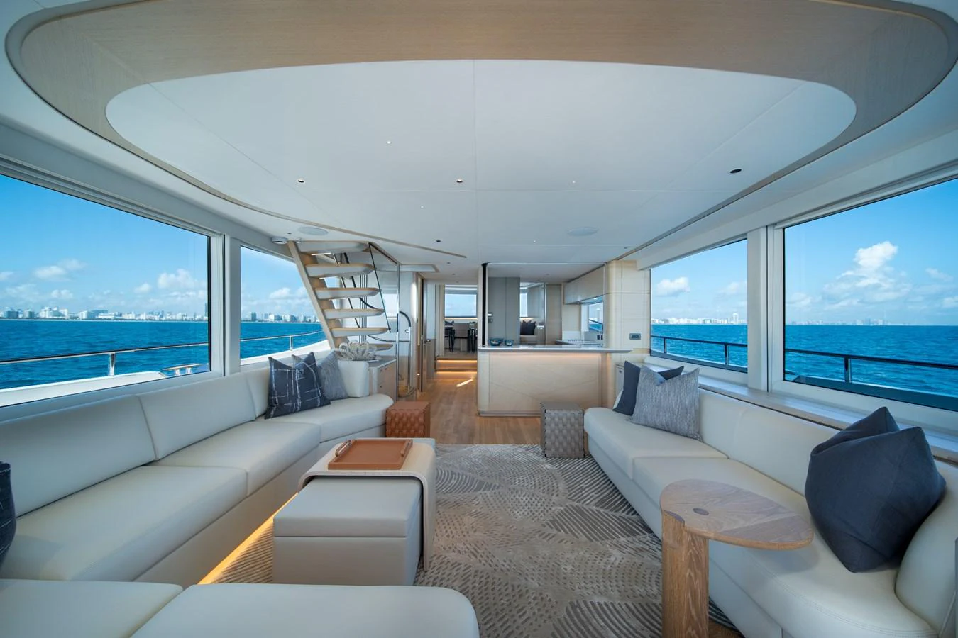 inside of a car aboard MARAVI Yacht for Sale