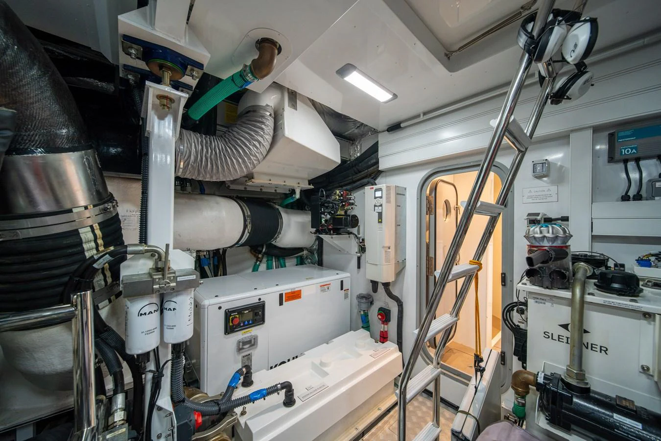 a machine in a room aboard MARAVI Yacht for Sale