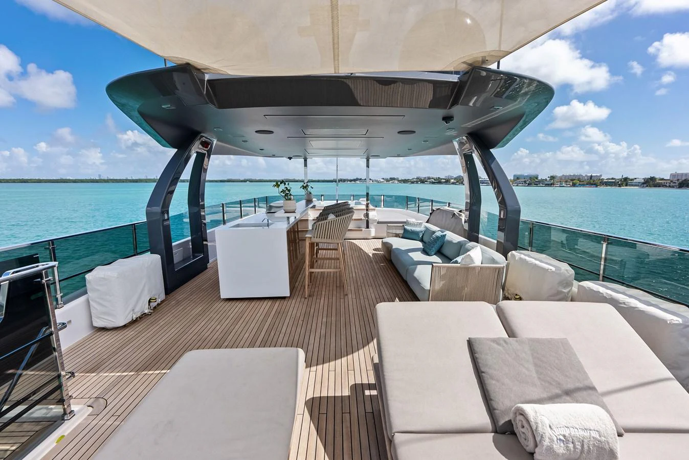 a boat on a deck aboard LUMPASAURUS Yacht for Sale