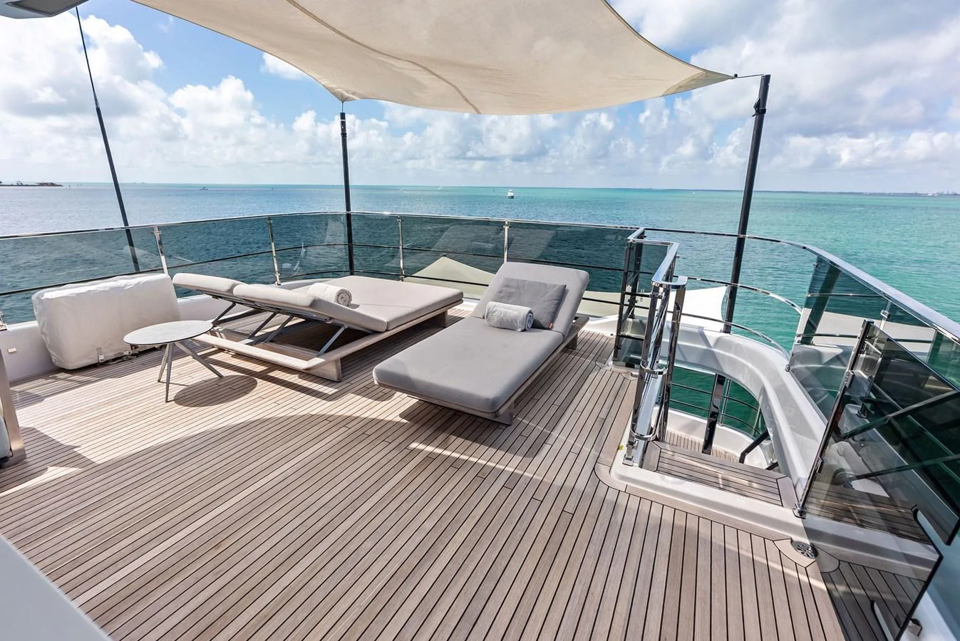 a lounge area on a boat aboard LUMPASAURUS Yacht for Sale