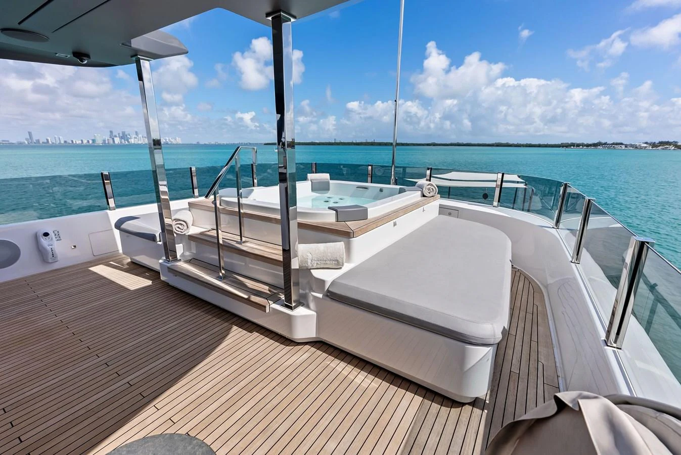 a boat on a deck aboard LUMPASAURUS Yacht for Sale