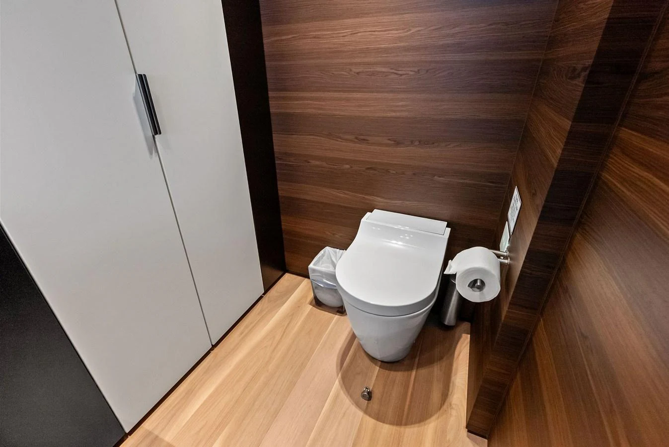 a toilet in a room aboard LUMPASAURUS Yacht for Sale