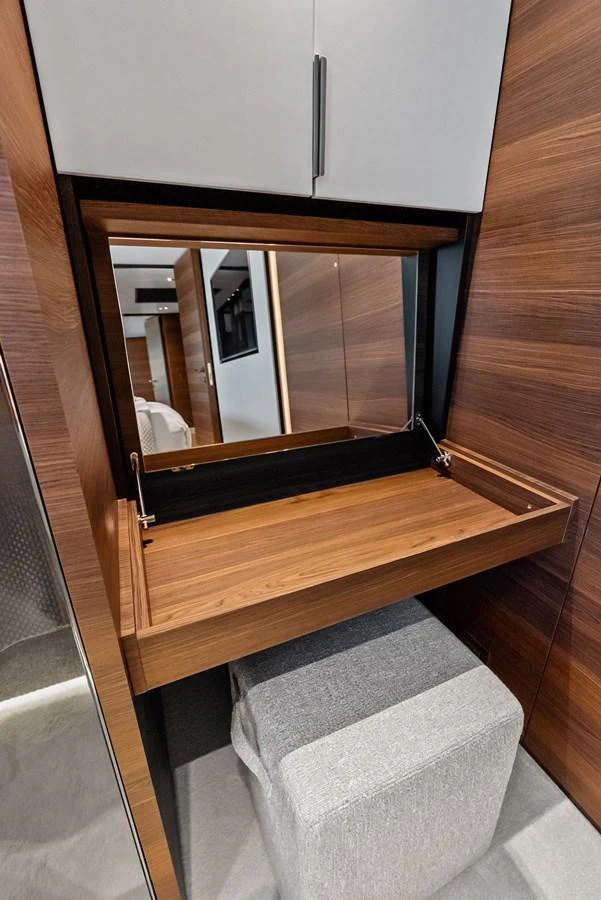 a mirror on a wall aboard LUMPASAURUS Yacht for Sale