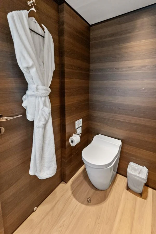 a towel on a wall aboard LUMPASAURUS Yacht for Sale