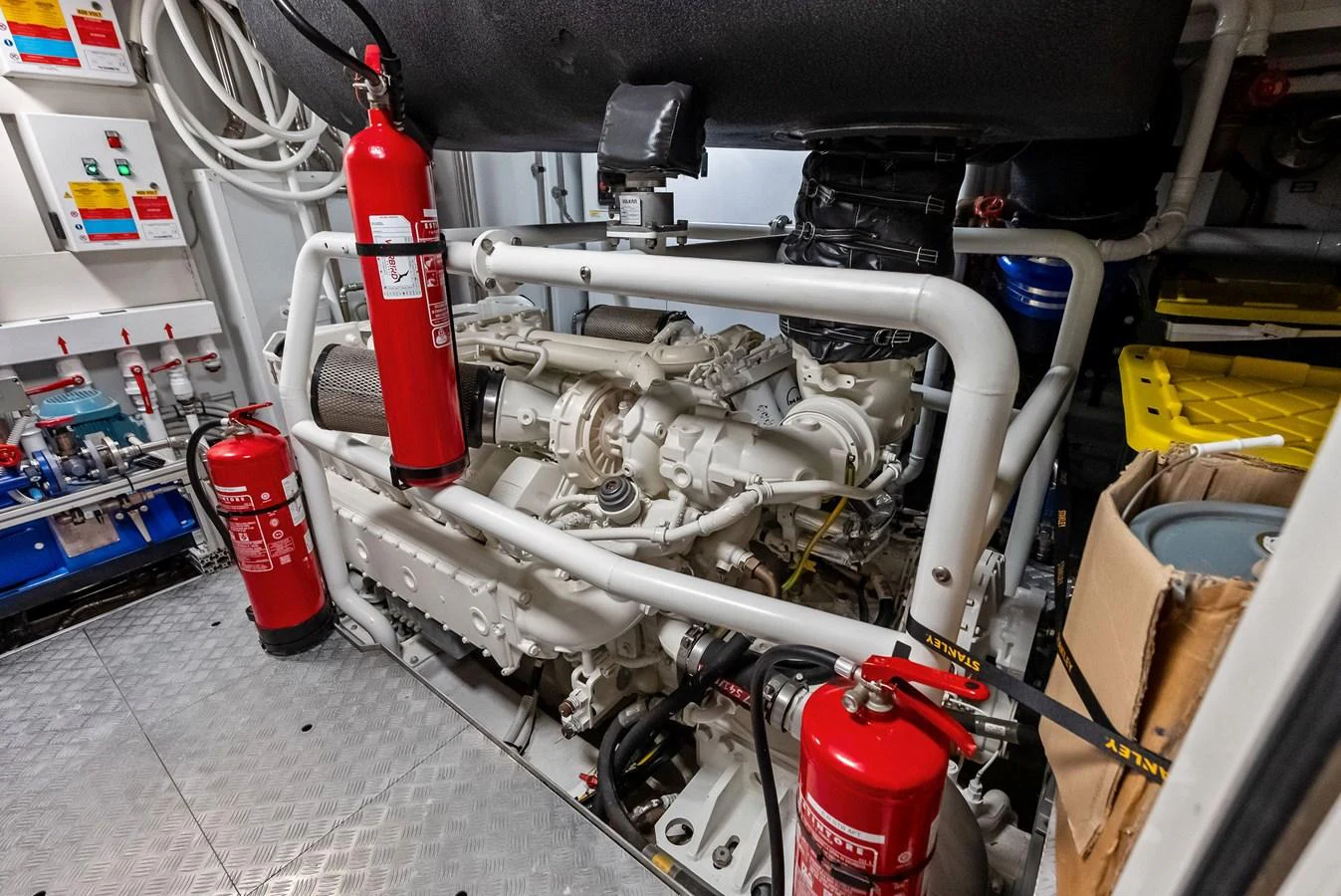 a close-up of a machine aboard LUMPASAURUS Yacht for Sale