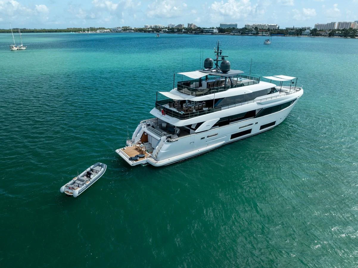 a large ship in the water aboard LUMPASAURUS Yacht for Sale